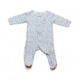 Carter's | One-Piece Footed Pajamas | Blue & Pink Flower | Infant Girl | 6 Month